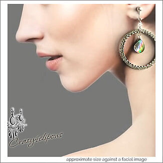 Night Life! Fabulous Rhinestone Hoop Earrings | Pierced or Clips