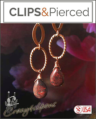 Autumn Ready! Rich Copper Mahogany Obsidian Earrings | Pierced or Clips