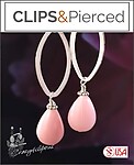 Silver & Pink Dangling Earrings | Pierced or Clips