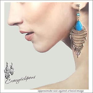 Ethnic Dangling Earrings - Pierced or Clip-on