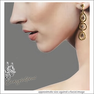 14k Gold Filled Triple Hoop Clip On Earrings