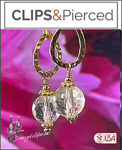 14K Gold filled Citrus Quartz Clip On Earromgs