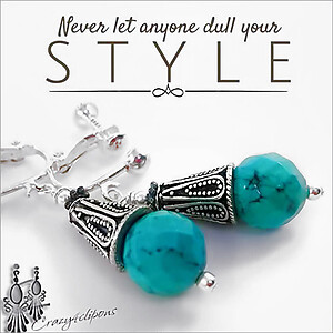 Turquoise & Silver Earrings | Pierced or Clips