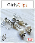 Pearl Dangling Girl Clip-on Earrings
