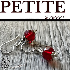 Little Crystal Red Earrings | Pierced or Clips