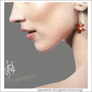 Crystal & Zirconium Floral Earrings | Pierced or Clips