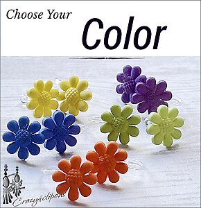 Colorful Summer Flowers Clip On Earrings