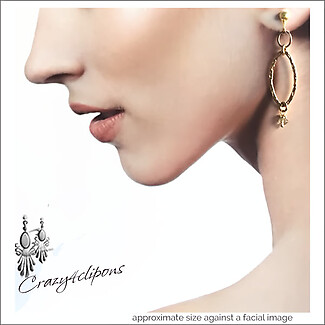 Gold Filled Ovals w/ Gems Earrings | Pierced or Clips
