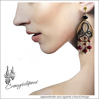 Wrought-Iron Gold Frame Earrings | Pierced and Clips