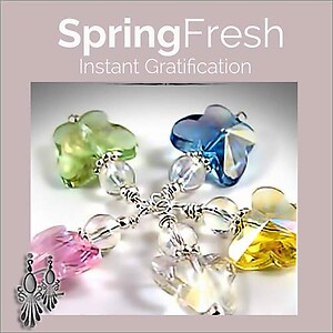 Easter Pastel Butterfly Crystal Clip Earrings | Pierced or Clips