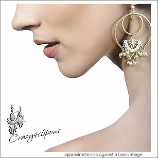 Luxe- Sterling Silver Pearls & Hoop Clip Earrings