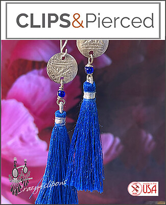 Light Silk Tassel Earrings | Pierced or Clips