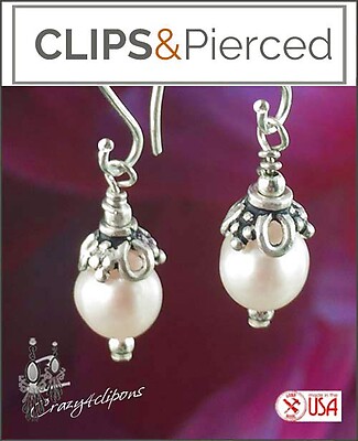Dainty & Petite Fresh Water Pearl Earrings | Pierced or Clips