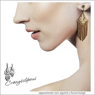 Gold Chandelier Dangling Clip In Earrings