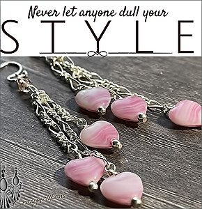 Sweet Dangling Pink Hearts Earrings | Pierced or Clips