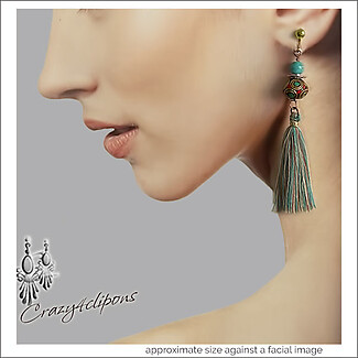 Long Delightful Boho Tassel Clip On Earrings