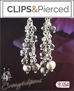 Freshwater Pearls Dangling Clip On Earrings | Pierced or Clips