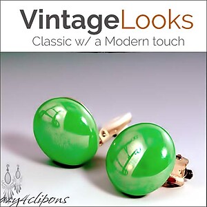 Vibrant & Colorful Cabochon Clip Earrings