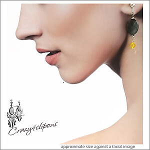 Sophisticated Labradorite & Crystal Clip Earrings
