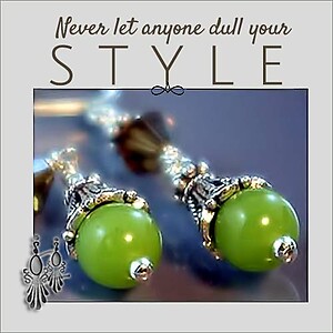 Green Jade & Swarovski Crystal Clip On Earrings
