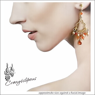 Stunningly Sparkling Earrings For Fiery Summer Nights. Clipon & Pierced