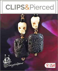 Halloween: Bones & Skulls Clip Earrings