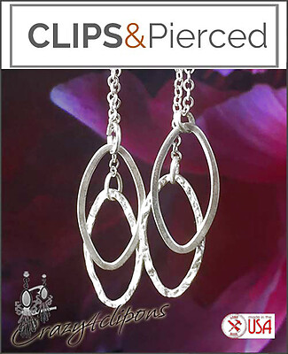 Sophisticated Long Silver Leaf Earrings | Pierced or Clips