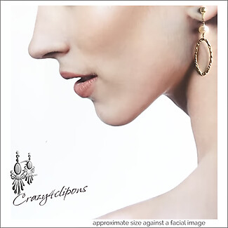 Gold Filled Oval Hoop w/ Pearls Clip Earrings
