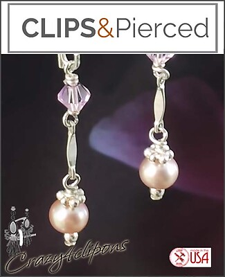 Petite Dangling Pearl Clip On Earrings