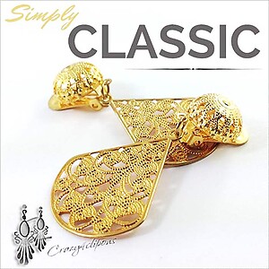 Light and Comfortable Gold Teardrop Clip Earrings