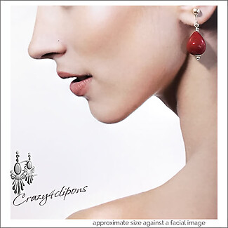 Bloody Mary Red Teardrop Earrings | Pierced or Clips