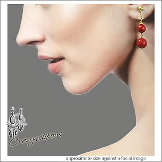Classic Red Baubles Earrings | Pierced or Clips