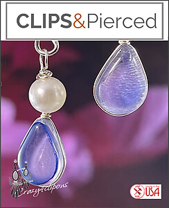 Lavender Teardrop Clip On Earrings