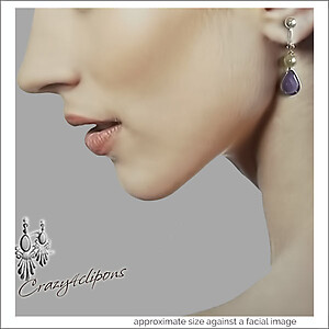 Lavender Teardrop Clip On Earrings
