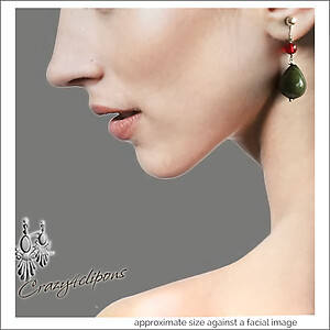 Evergreen - Festive Teardrop Earrings| Pierced or Clips