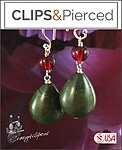 Evergreen - Festive Teardrop Earrings| Pierced or Clips