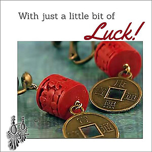 Lucky Chinese Coins & Charms Earrings | Pierced or Clips