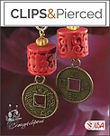 Lucky Chinese Coins & Charms Earrings | Pierced or Clips