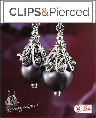 Princess Pearls Clip On Earrings