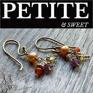 Teeny Petitie Pearls and Gems Clip Earrings