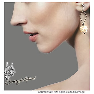 Edgy Freshwater Pearls & Gunmetal Clip Earrings