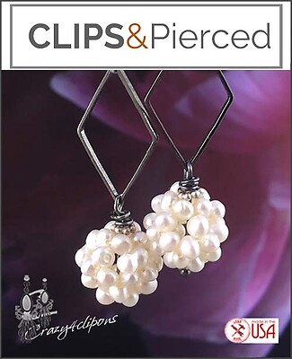 Edgy Pearl Popcorn w/ Gunmetal Earrings | Pierced or Clips