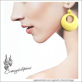 Mellow Yellow Summer Hoop Clip Earrings