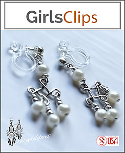 Little Pearl Chandelier Earrings for Girls