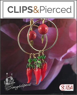 Cinco the Mayo: Hot Chili Pepper Earrings | Pierced or Clips