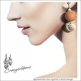 Bold, Oversized Raffia Beads Clip Earrings