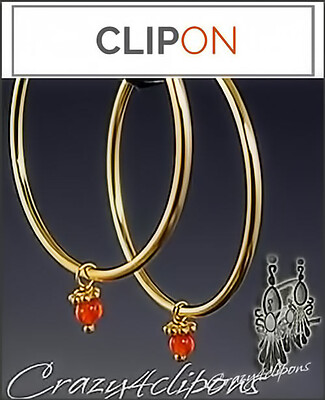 The Chic Double Duty Charmed Gold Hoop Clip Earrings