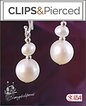 Classy and Elegant: Clipon and Pierced Double Pearl Earrings