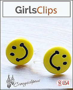 Happy Smiley Clip On Earrings