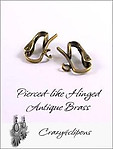 Clip Earrings Findings: Antique Brass Pierced-like